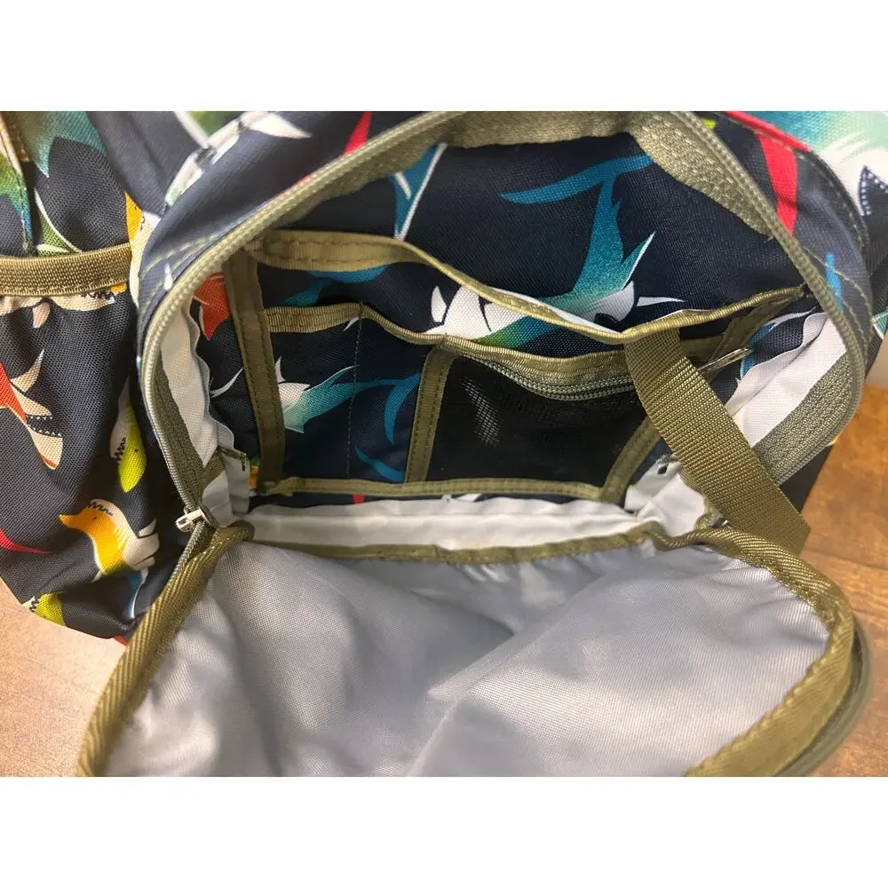 L.L. Bean Kids Shark Print Backpack Navy Blue Personalized‎